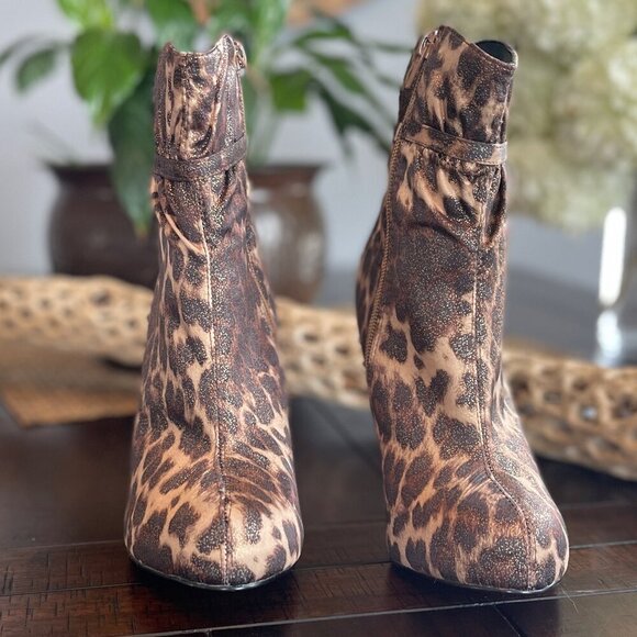 Chic diba Wiz Ard Cheetah Animal Print Stiletto Heels Bootie Boots - Picture 6 of 11